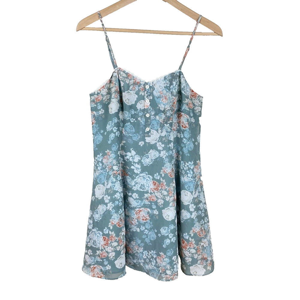 BCBGeneration Floral Fit and Flare Mini Babydoll Dress Womens Sz 6 Coquette Y2K